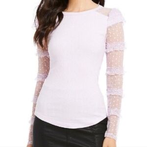 FREE PEOPLE Lace Ruffle Blouse